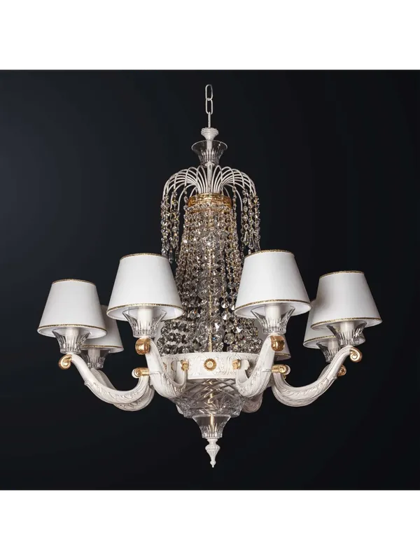 Offerta Lampo Lampadario classico in ottone e cristallo a 8 luci BGA 3325/8 design swarovsky