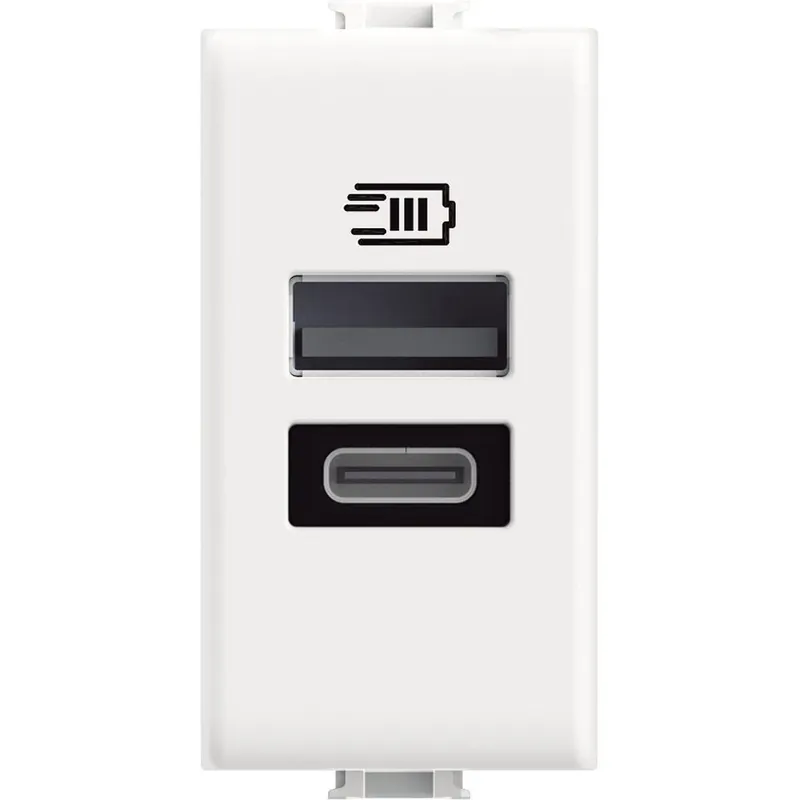 Presa USB A+C Bticino Matix 1 modulo 15W bianco - AM4191AC Subito Disponibile