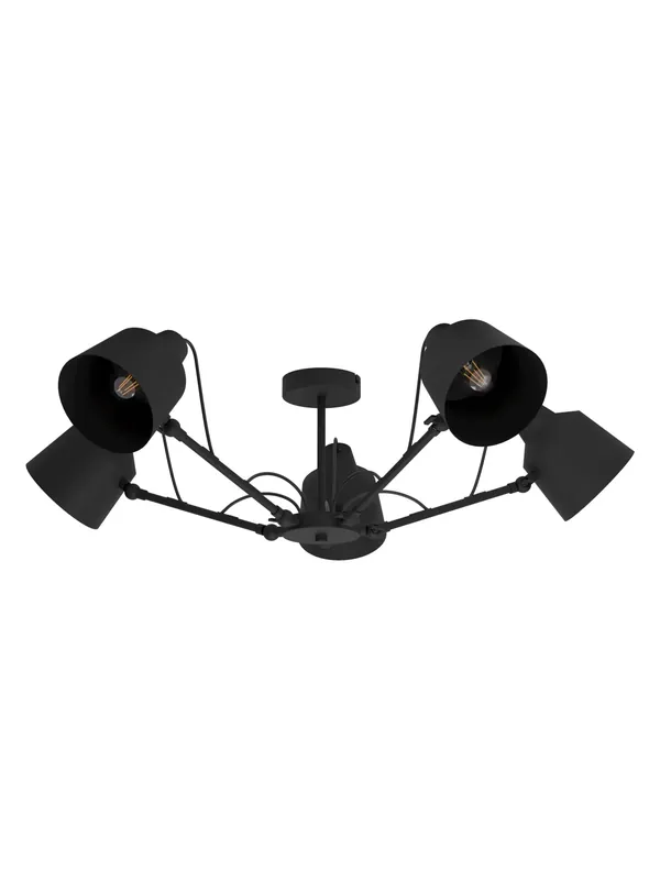 Plafoniera moderna design nero faretti 5 luci per soggiorno e camera GL0108 Offerta Speciale