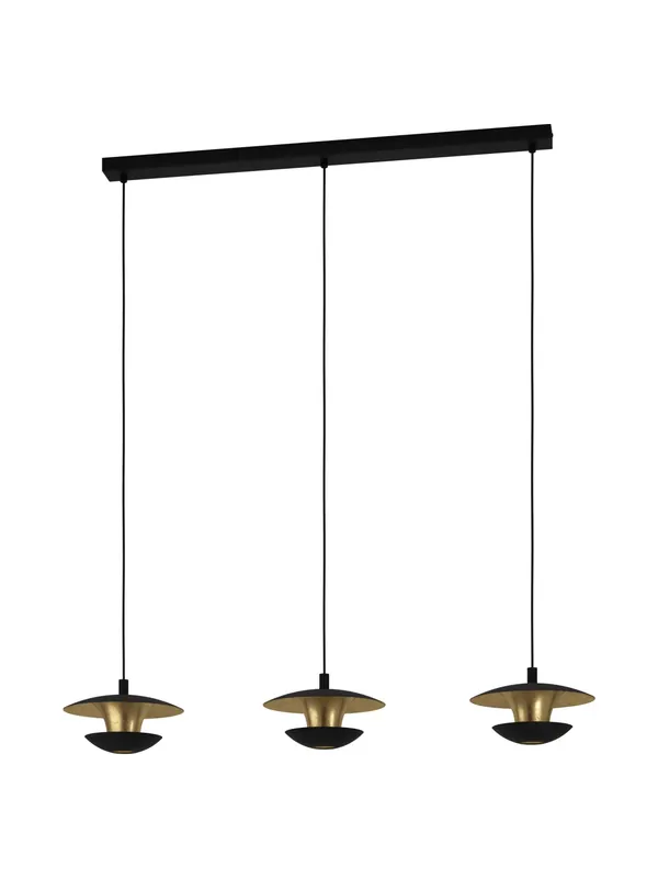Lampadario moderno design nero oro 3 luci per cucina camera GL0101 Reso Gratuito