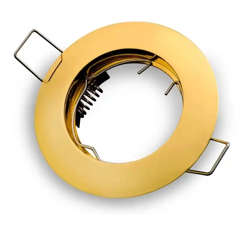 Spedito Oggi porta faretto da incasso oro dorato fisso con foro da 60mm per gu10 mr16 00300