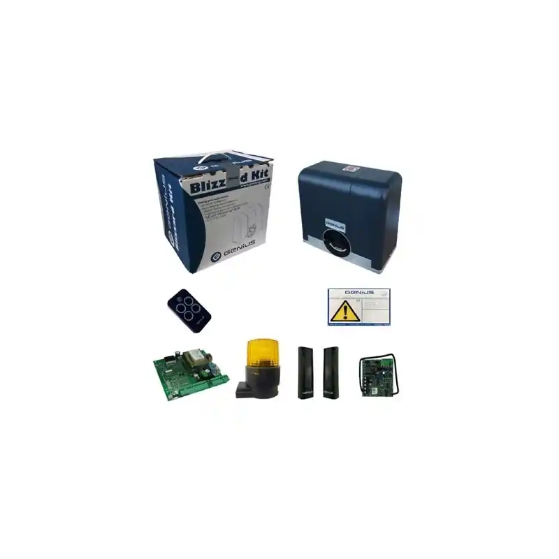 Ultime Pezzi genius blizzard enc kit 500 433 mhz rc kit cancello scorrevole 500kg 230v automazione faac genius 104014