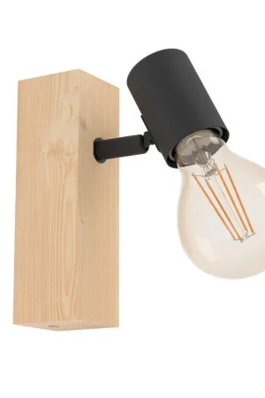 Vendita Finale Lampada da parete Eglo Townshend 3 1xE27 max 10W marrone nero - 99477
