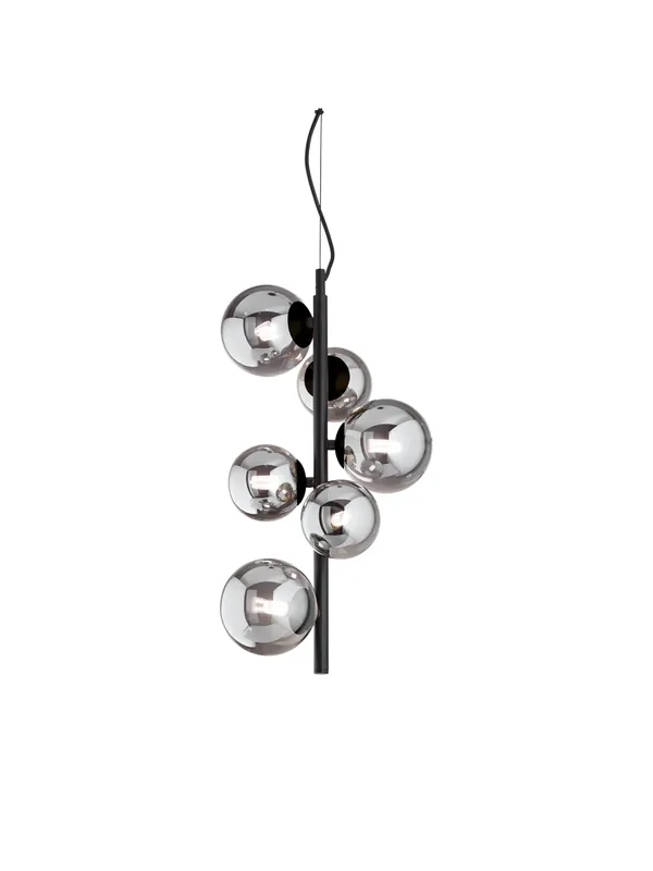 Lampadario moderno design nero con sfere 6 luci per camera soggiorno DL1677 Occasione Imperdibile