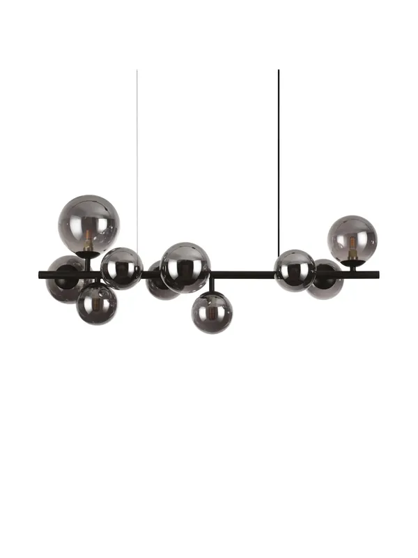 Lampadario moderno design nero con sfere 10 luci per camera soggiorno DL1676 Professionale