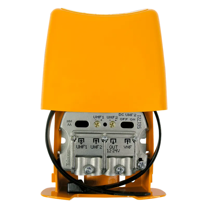 Amplificatore da palo Televes 3 ingressi 12/24V arancione - 561721 Ultime Pezzi
