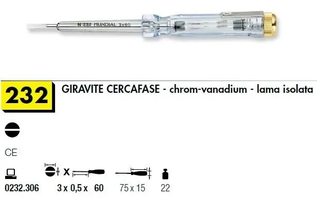 Giravite giravite cercafase Mundial 3x0,6 Prezzo Basso