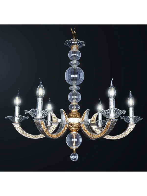A Buon Prezzo Lampadario classico in ottone e cristallo a 6 luci BGA 3295/6