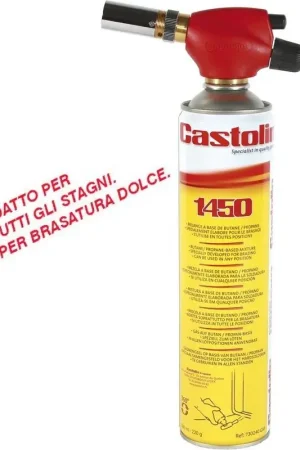 Prezzo Basso Cannello torcia ad accensione rapida piezoelettrico con bombola di miscela a base di butano 600ml Castolin-1450