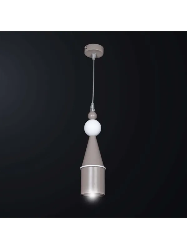 Consegna Rapida Lampadario design moderno tortora e bianco a 1 luce BGA 3269/p1