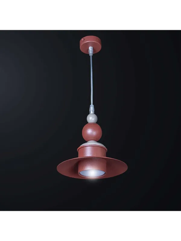 Lampadario design moderno rosso e grigio a 1 luce BGA 3267/p1 Offerta Lampo