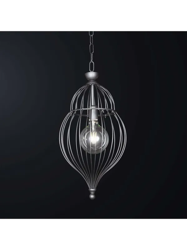 Occasione Imperdibile Lampadario ingresso moderno ferro battuto antracite 1 luce BGA 3263/s1