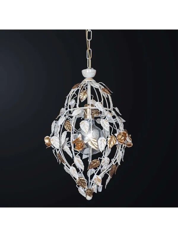 Economico Lampadario ingresso classico ferro battuto foglia oro 1 luce BGA 3261/s1