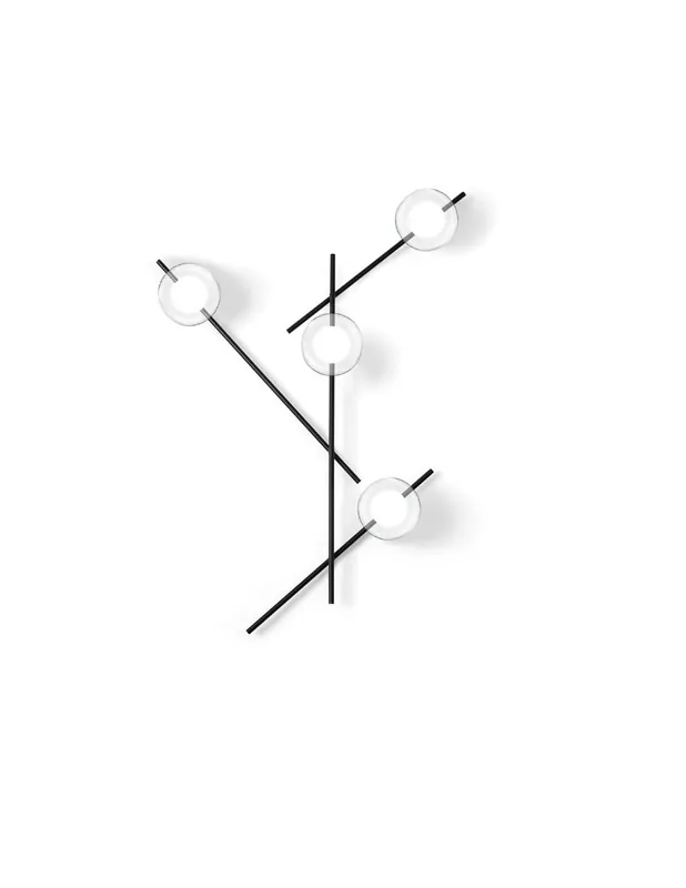Miloox Mikado parete/soffitto 4 luce vetro cosmo Ultime Pezzi