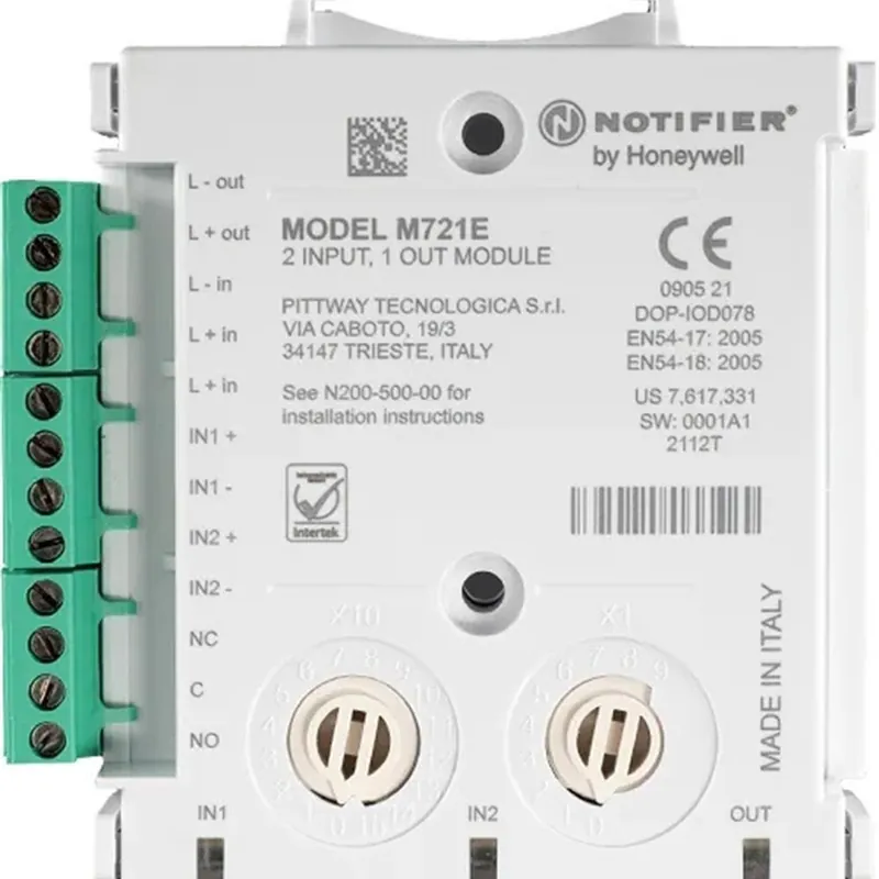 Modulo a 2 ingressi Notifier sezione cavo max 2.5mm2 grigio - M721E Compra Oggi Stesso