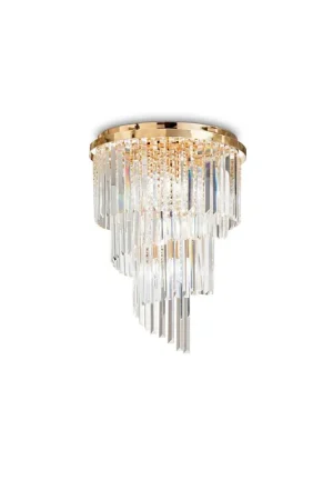 A Buon Prezzo Ideal Lux Carlton PL12 lampada da soffitto classica per soggiorno in cristallo E14 40W