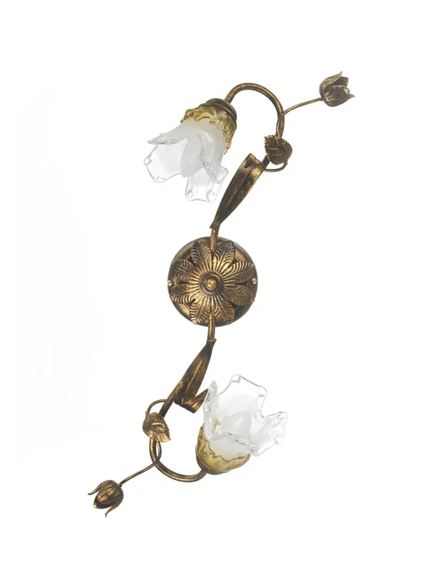 Plafoniera classica in ferro battuto per soggiorno camera 2 luci stf 0042 Sconto
