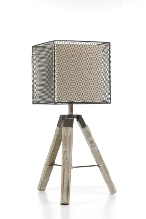 Lampada da tavolo lume grande vintage rustico legno a 1 luce stf 0023 Prezzo Scontato