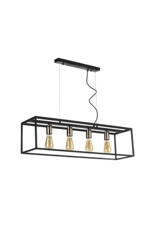 Prezzo Ridotto Lampadario vintage moderno minimal nero a 4 luci stf 0021