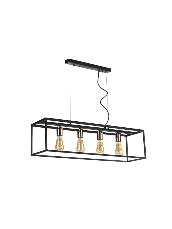 Prezzo Ridotto Lampadario vintage moderno minimal nero a 4 luci stf 0021
