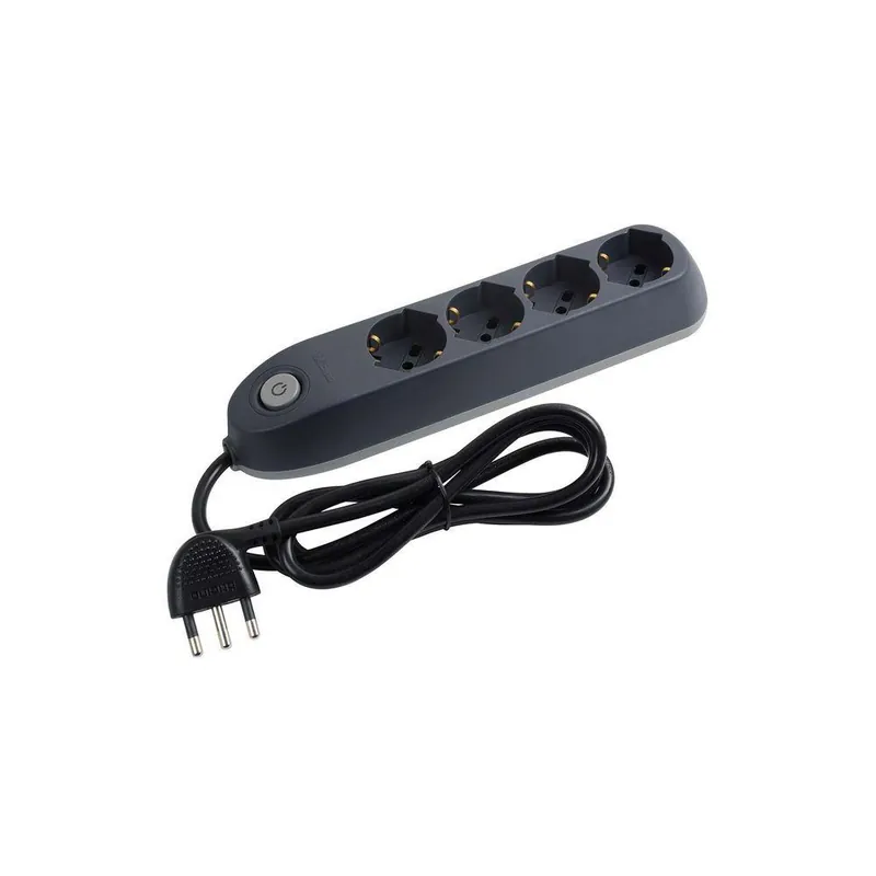 Offerta Limitata Multipresa 4 prese schuko Bticino Poker 2P+T 10/16A grigio - 3684GB