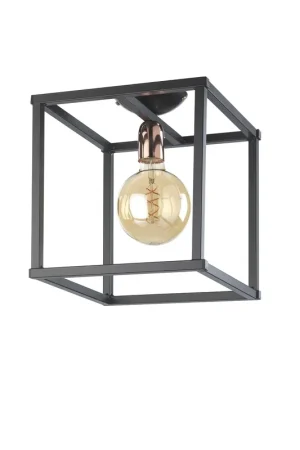 Sconto Plafoniera vintage moderna minimal nera soggiorno a 1 luce stf 0020