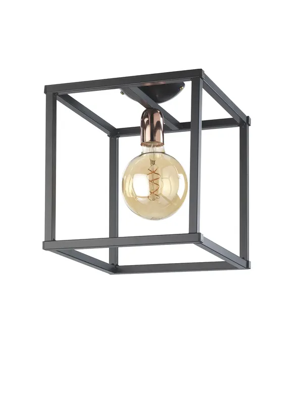Sconto Plafoniera vintage moderna minimal nera soggiorno a 1 luce stf 0020