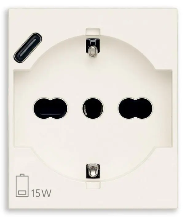Presa Vimar Linea 2 moduli 2P+T 16A universale + USB-C bianco - 30210.USBB Quantità Limitata