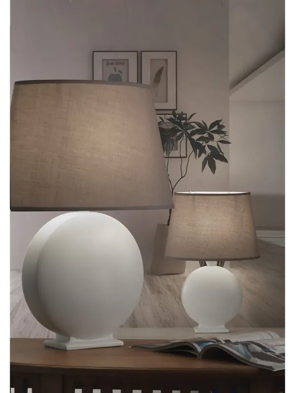 Lume grande contemporaneo in ceramica avorio e tortora a 1 luce stf 0017 A Buon Prezzo