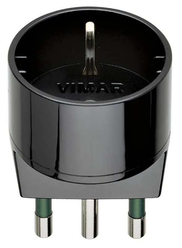 Promozione Adattatore semplice Vimar 2P+T max 1500W 16A nero - 00303