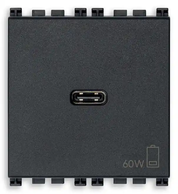 Di Tendenza Presa USB-C Vimar Arke 2 moduli 60W grigio - 19298.60