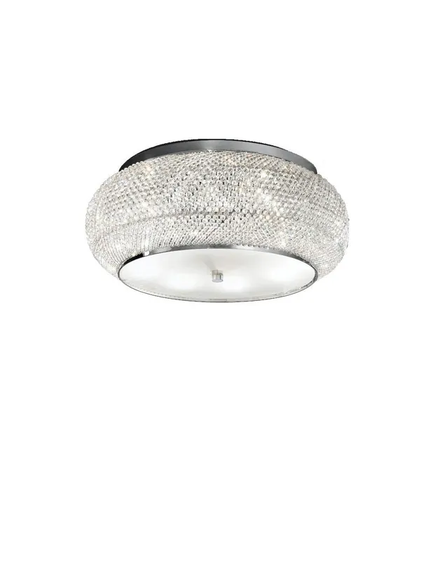 Ideal Lux Pashà PL10 plafoniera classica per soggiorno in cristallo molato E14 40W Affare