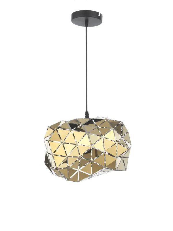 Nuova Collezione Lampadario a sospensione moderno nero e oro per soggiorno a 1 luce stf 0002