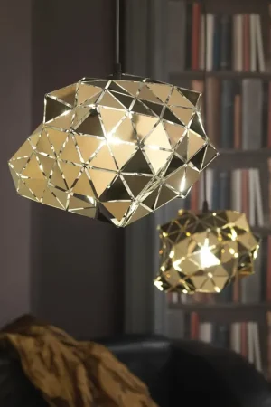 Lampadario a sospensione moderno nero e oro per soggiorno a 1 luce stf 0001 Economico