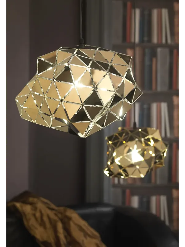 Lampadario a sospensione moderno nero e oro per soggiorno a 1 luce stf 0001 Economico