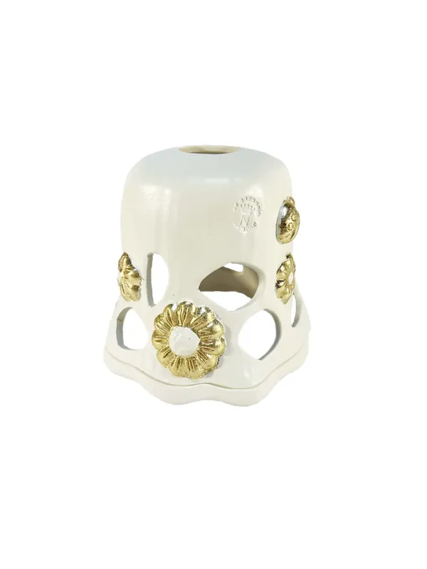 Ultime Pezzi Piatto per lampadario ceramica foglia oro coll. Flora
