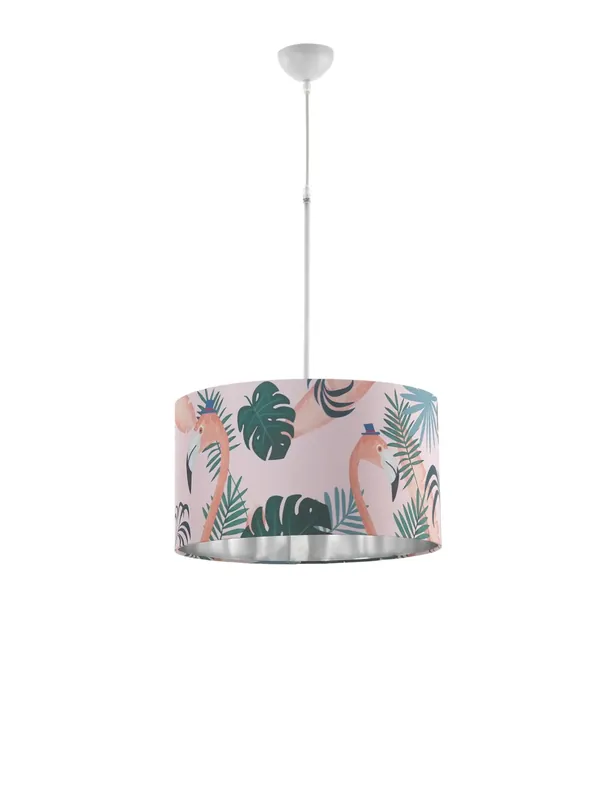 Lampadario cameretta moderno esotico fenicotteri tessuto a 1 luce stf 0072 Esclusivo