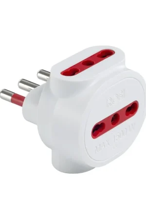 Adattatore triplo Rosi 3 x 2P+T 10/16A 250V bianco - RS7703B Saldi