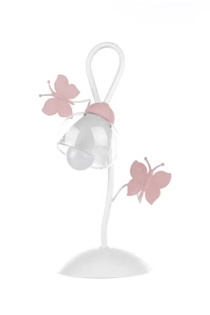 Prezzo Basso Lumetto moderno design shabby chic bianco e rosa a 1 luce stf 0086