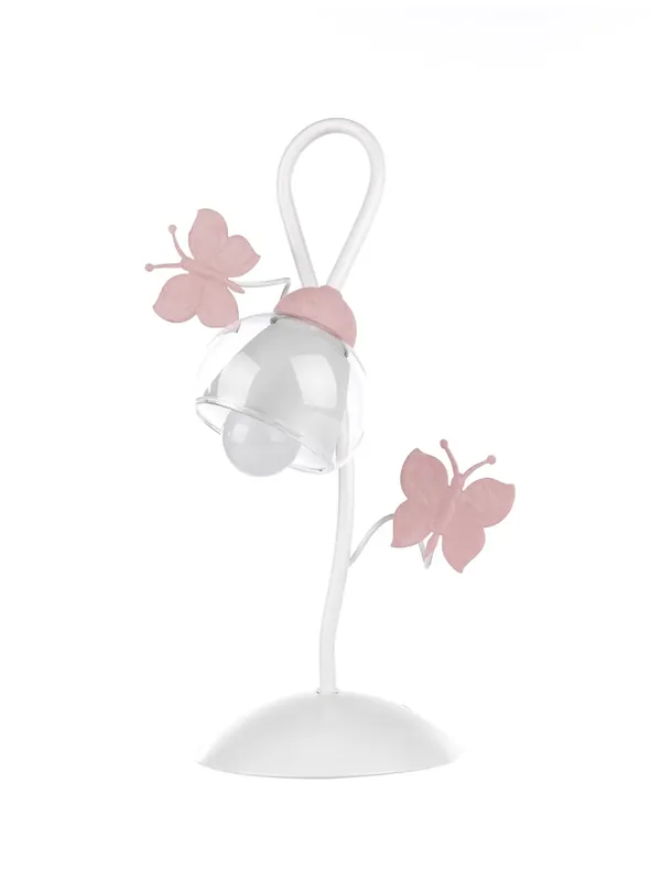 Prezzo Basso Lumetto moderno design shabby chic bianco e rosa a 1 luce stf 0086