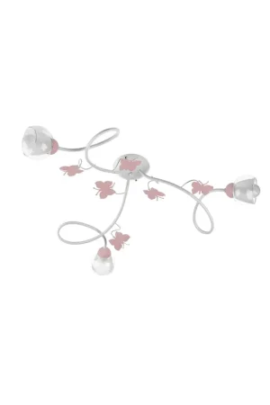 Plafoniera moderna design shabby chic bianco e rosa a 3 luci stf 0084 Spedizione Espresso