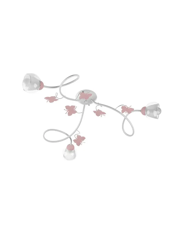 Plafoniera moderna design shabby chic bianco e rosa a 3 luci stf 0084 Spedizione Espresso