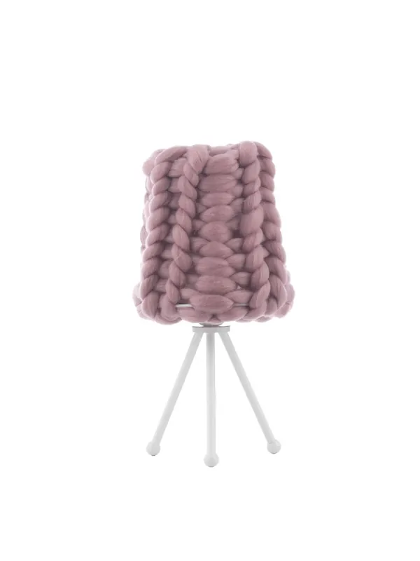 Offerta Lumetto lampada per cameretta moderna tessuto lana rosa a 1 luce stf 0076
