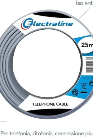 Cavo telefonico citofonico PVC 25 m 1coppia+T Electraline - 14001 Sconto
