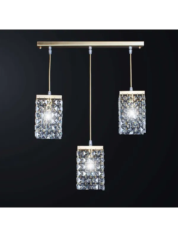 Lampadario in ottone con cristalli design swarovsky a 3 luci BGA 3218-s3 Compra Adesso