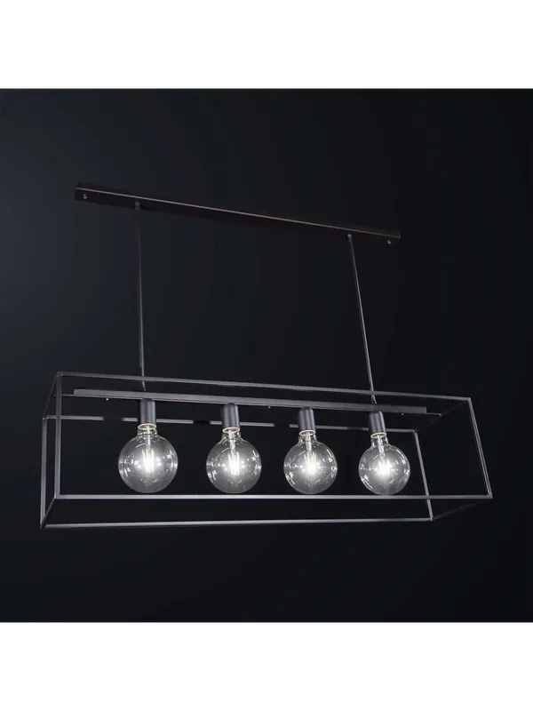 Offerta Lampadario moderno minimal nero vintage a 4 luci BGA 3199-s4