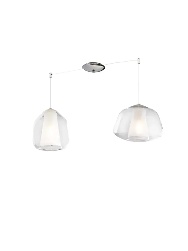 Lampadario moderno trasparente per soggiorno cucina 2 luci tpl 0901 Offerta Speciale