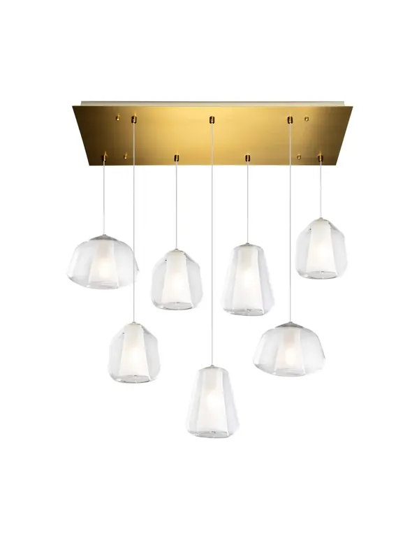 Esclusivo Lampadario moderno oro e trasparente per soggiorno cucina 7 luci tpl 0900
