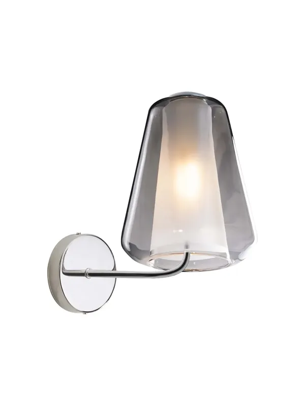 Applique da parete moderno cromo e fumè per soggiorno 1 luce tpl 0894 Affare