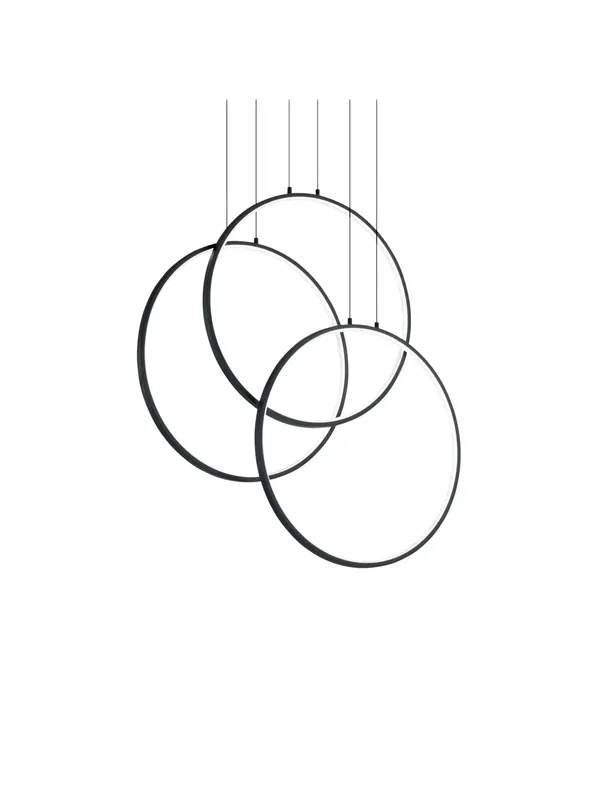 Lampadario moderno a led design cerchi nero soggiorno cucina DL1628 Vendita Finale